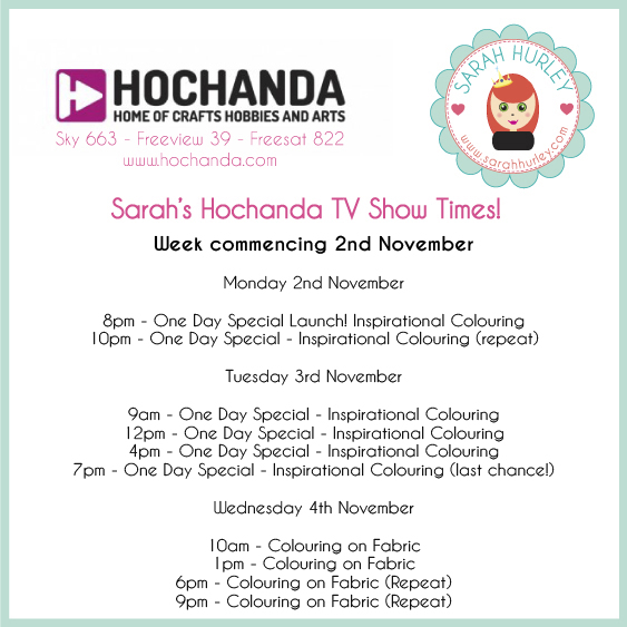 sarah hurley hochanda show times 2nov