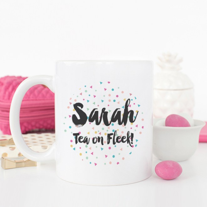 personalised tea on fleek confetti mug sarah hurley