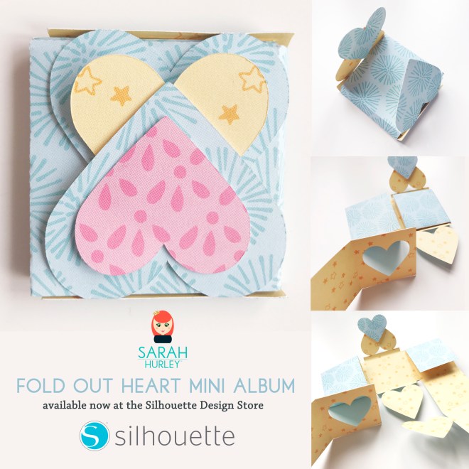 Fold out heart mini album sarah hurley silhouette.jpg