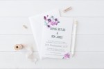Watercolour floral wedding stationery orchid